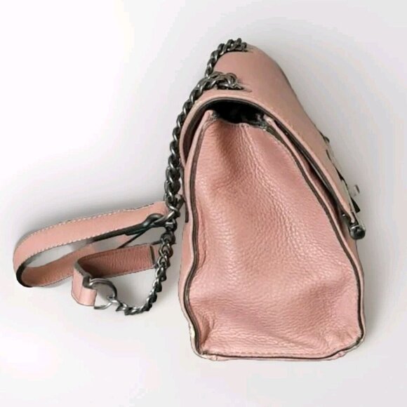 DUSTY PINK HANDBAG WITH ADJUSTABLE CHAIN STRAPS - Picture 5 of 6